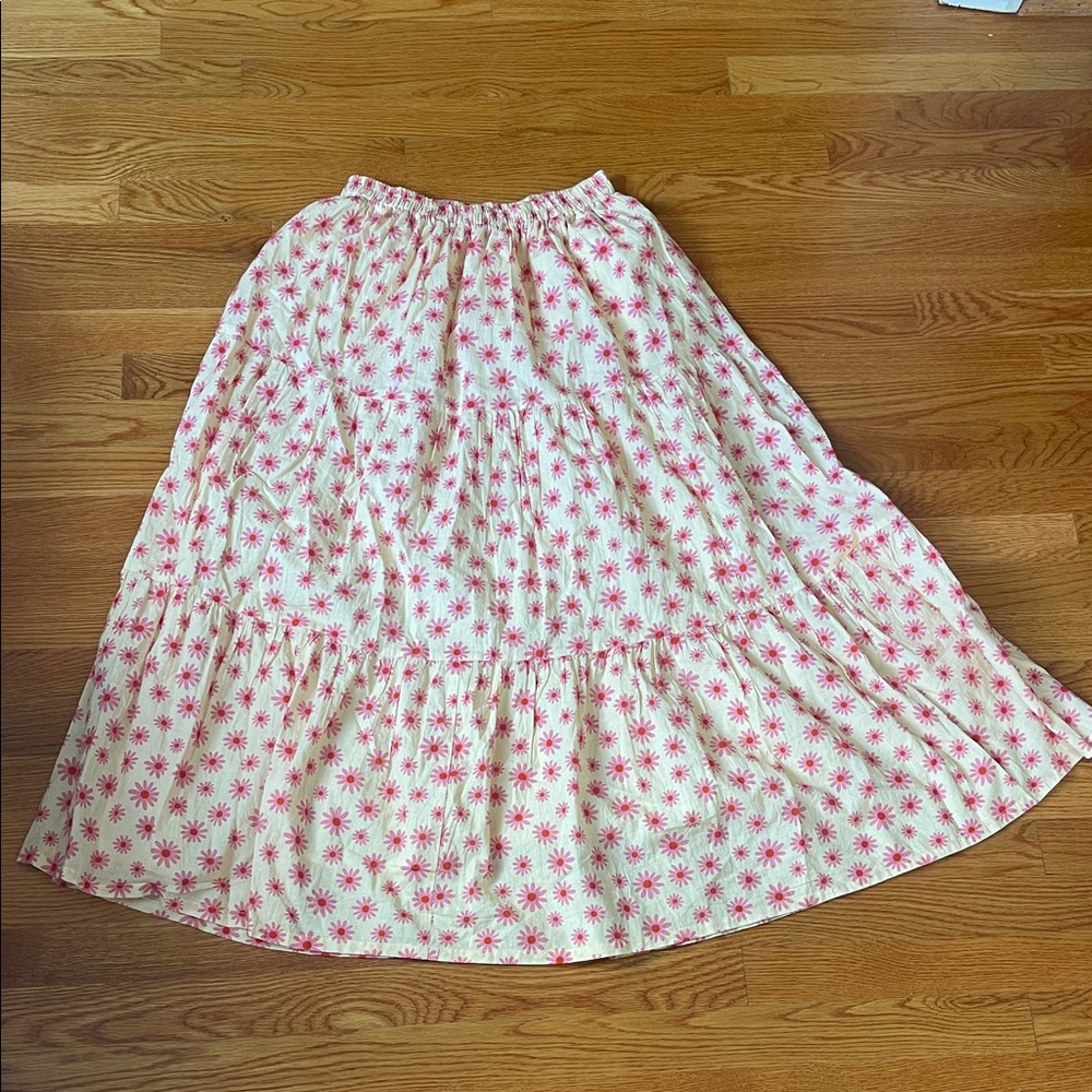 Victoria Dunn Pink Floral A-Line Skirt